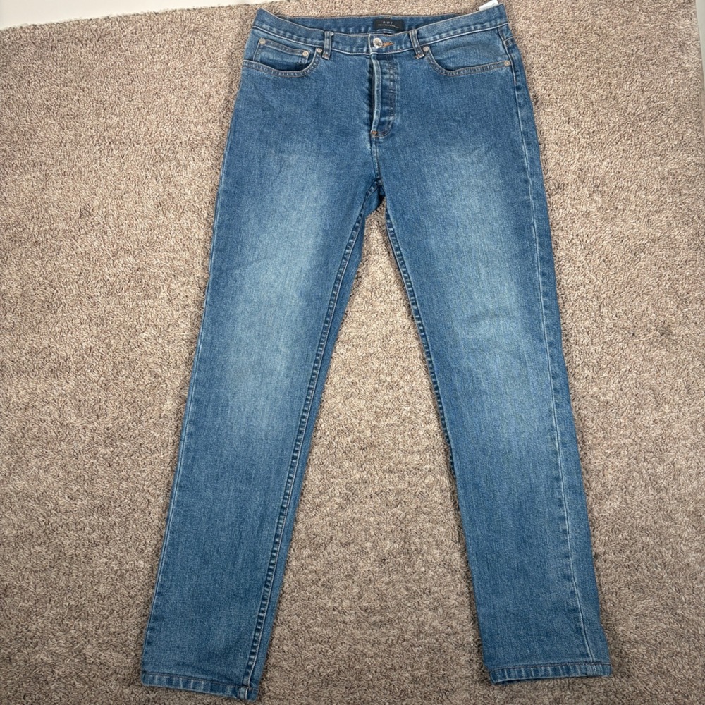 APC Petit New Standard Mens Slim Tapered Jeans Blue Size 31 Button Fly